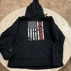 Black Milwaukee tool Flag Hoodie